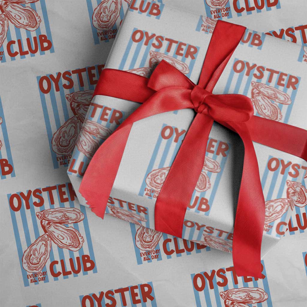 Oyster Club Wrapping Paper Roll Coastal Girls Trip Beach Vacation Gift