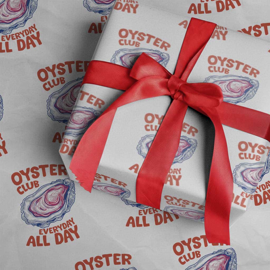 Oyster Club Wrapping Paper Roll Retro Summer Beach Vacation Gift