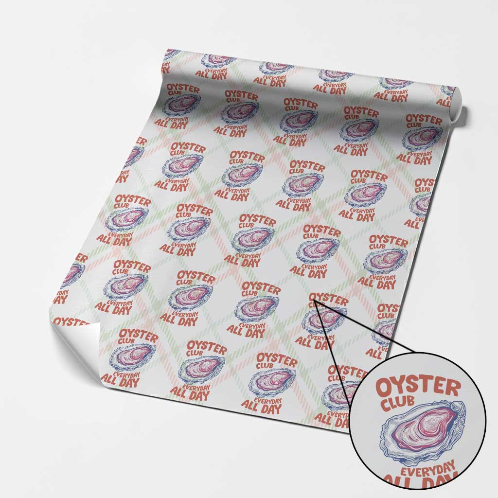 Oyster Club Wrapping Paper Roll Retro Summer Beach Vacation Gift