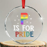 P is for Pride Crystal Glass Ornament Funny Rainbow Alphabet Celebrating LGBTQ+ Identity TS02