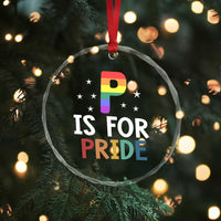 P is for Pride Crystal Glass Ornament Funny Rainbow Alphabet Celebrating LGBTQ+ Identity TS02