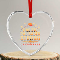 Pacific Palisades Strong Heart Crystal Glass Ornament Support California LA Relief - Wonder Print Shop