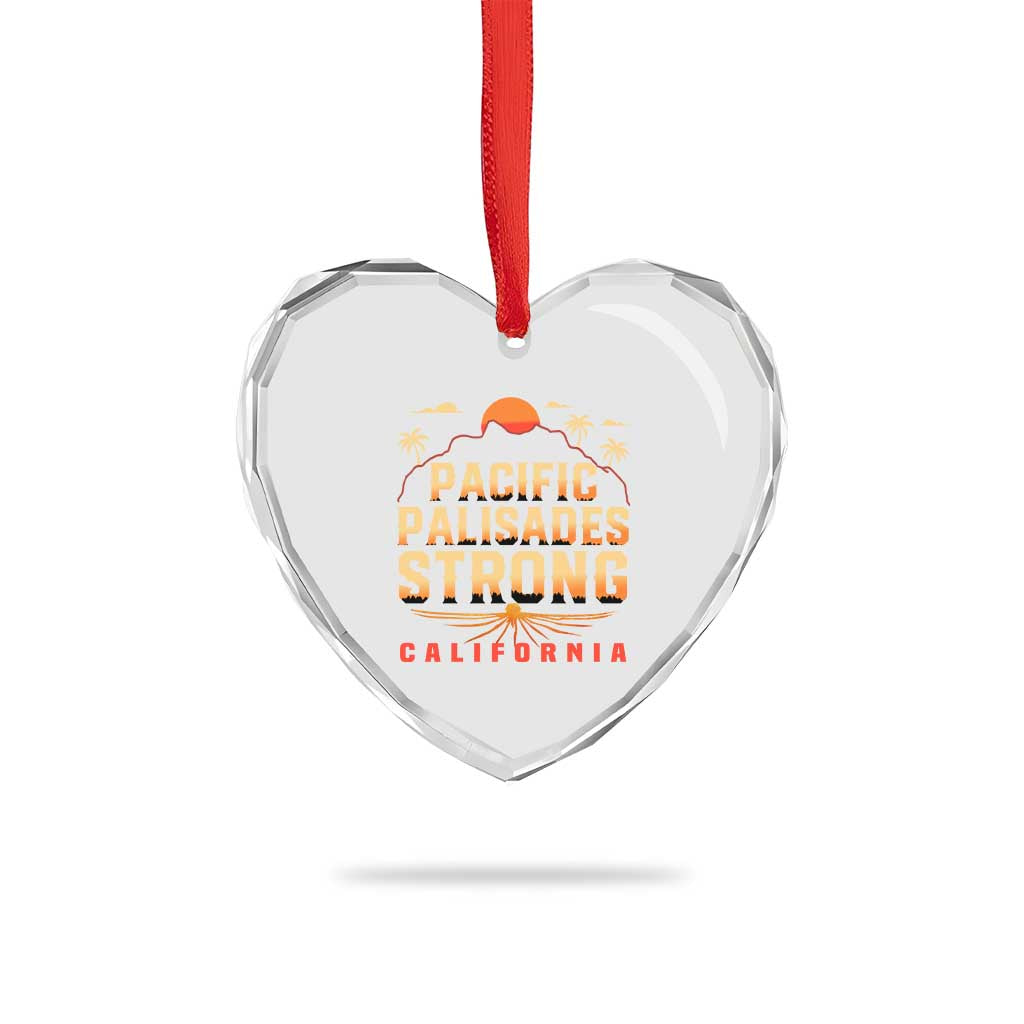 Pacific Palisades Strong Heart Crystal Glass Ornament Support California LA Relief - Wonder Print Shop