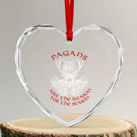 Pagans Are The Reason For The Season Heart Crystal Glass Ornament Yule Pagan Xmas Vegvisir Symbol - Wonder Print Shop