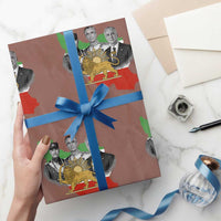 Pahlavi Dynasty Wrapping Paper Roll Three Generations Iran Lion and Sun Portrait