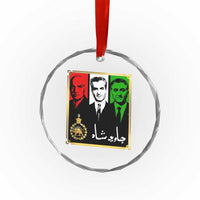 Pahlavi Kings of Iran Crystal Glass Ornament Javid Shah Long live the King