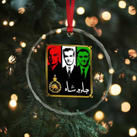 Pahlavi Kings of Iran Crystal Glass Ornament Javid Shah Long live the King