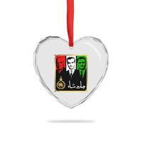 Pahlavi Kings of Iran Heart Crystal Glass Ornament Javid Shah Long live the King