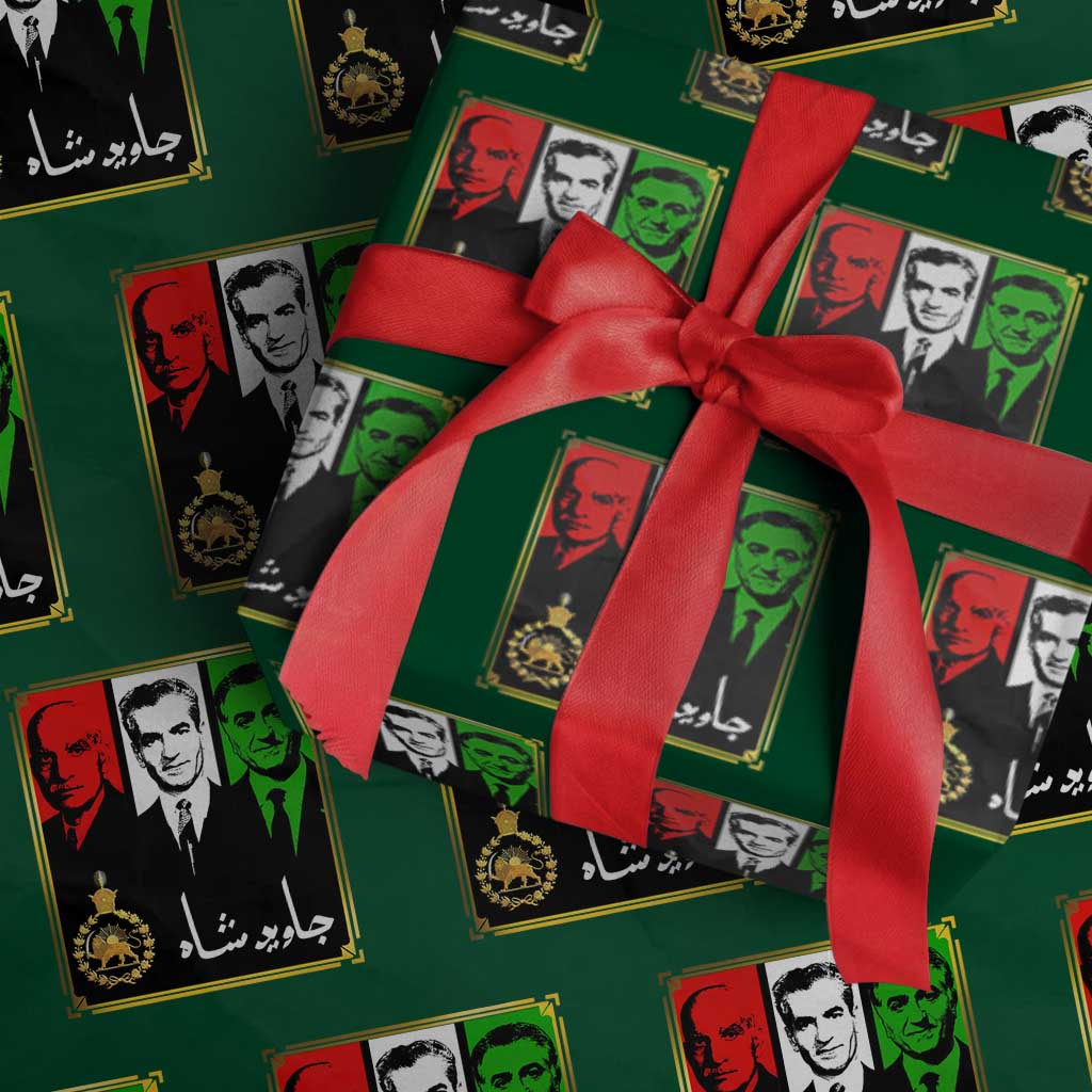 Pahlavi Kings of Iran Wrapping Paper Roll Javid Shah Long live the King