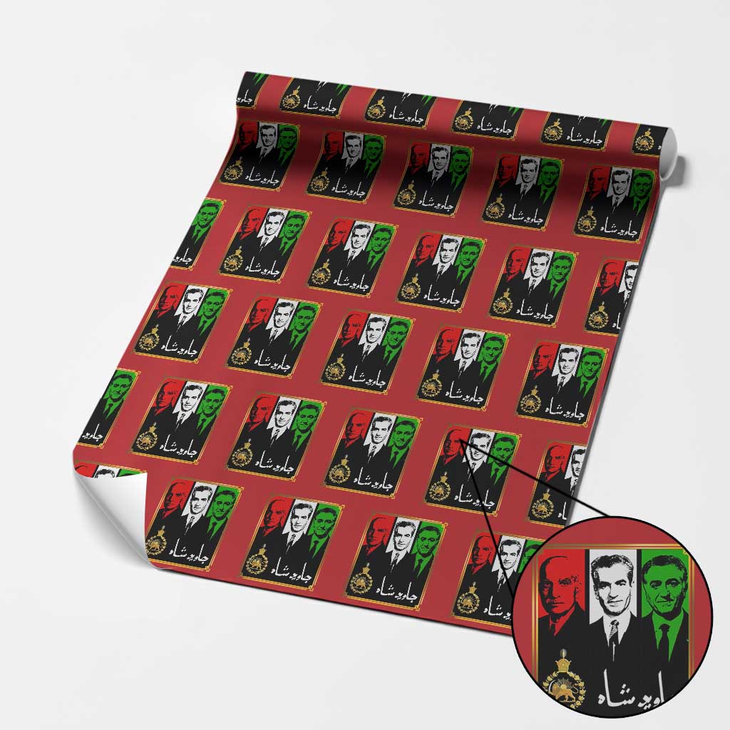 Pahlavi Kings of Iran Wrapping Paper Roll Javid Shah Long live the King