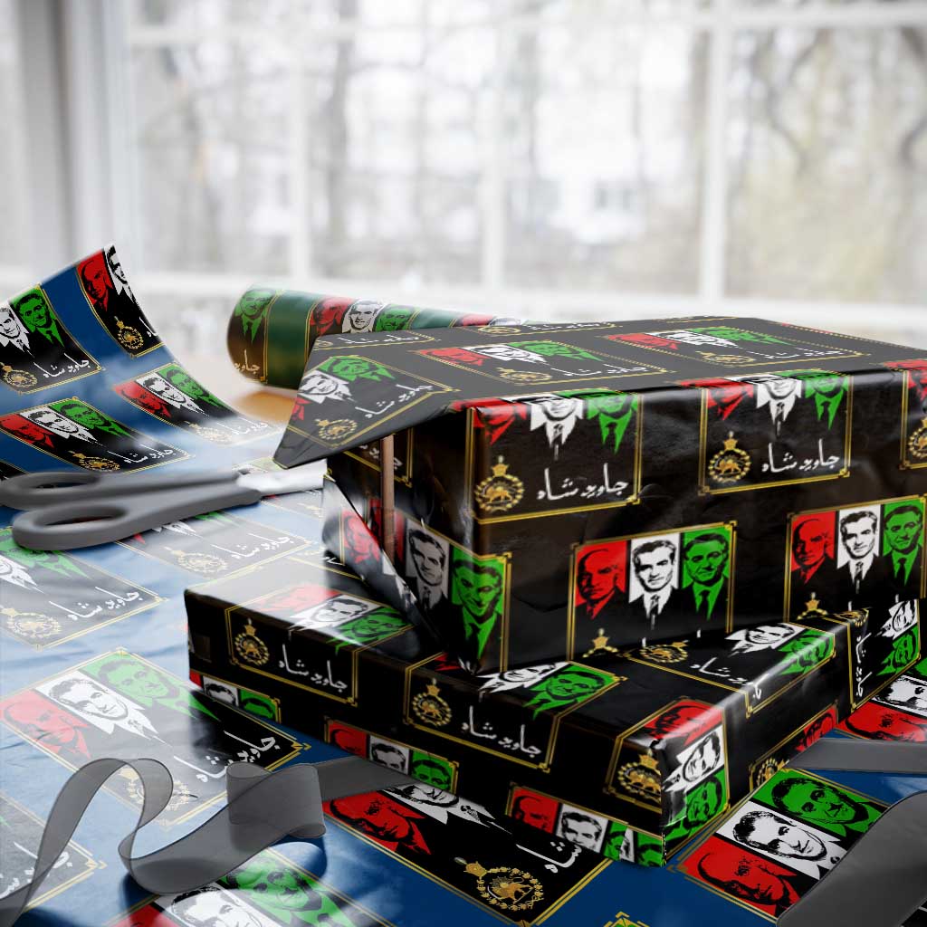 Pahlavi Kings of Iran Wrapping Paper Roll Javid Shah Long live the King