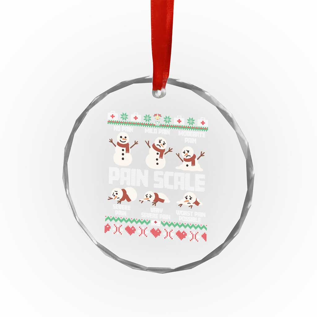 Pain Scale Snowman Crystal Glass Ornament Funny ICU Nurse Christmas - Wonder Print Shop