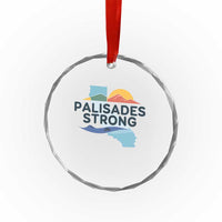 Palisades Strong Crystal Glass Ornament Support California LA Relief TS02
