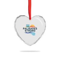 Palisades Strong Heart Crystal Glass Ornament Support California LA Relief - Wonder Print Shop