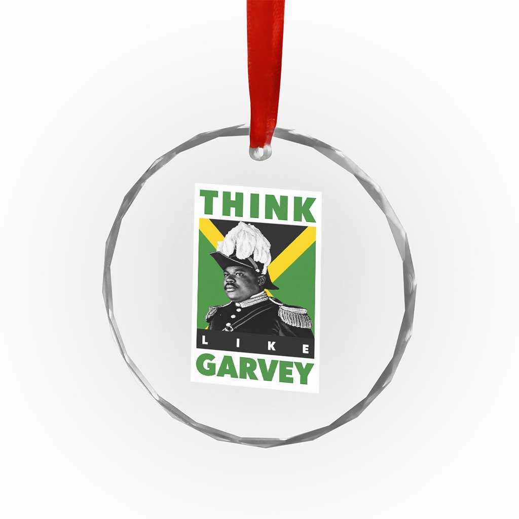 Pan Africanism Think Like Garvey Crystal Glass Ornament Marcus Garvey Jamaica Flag