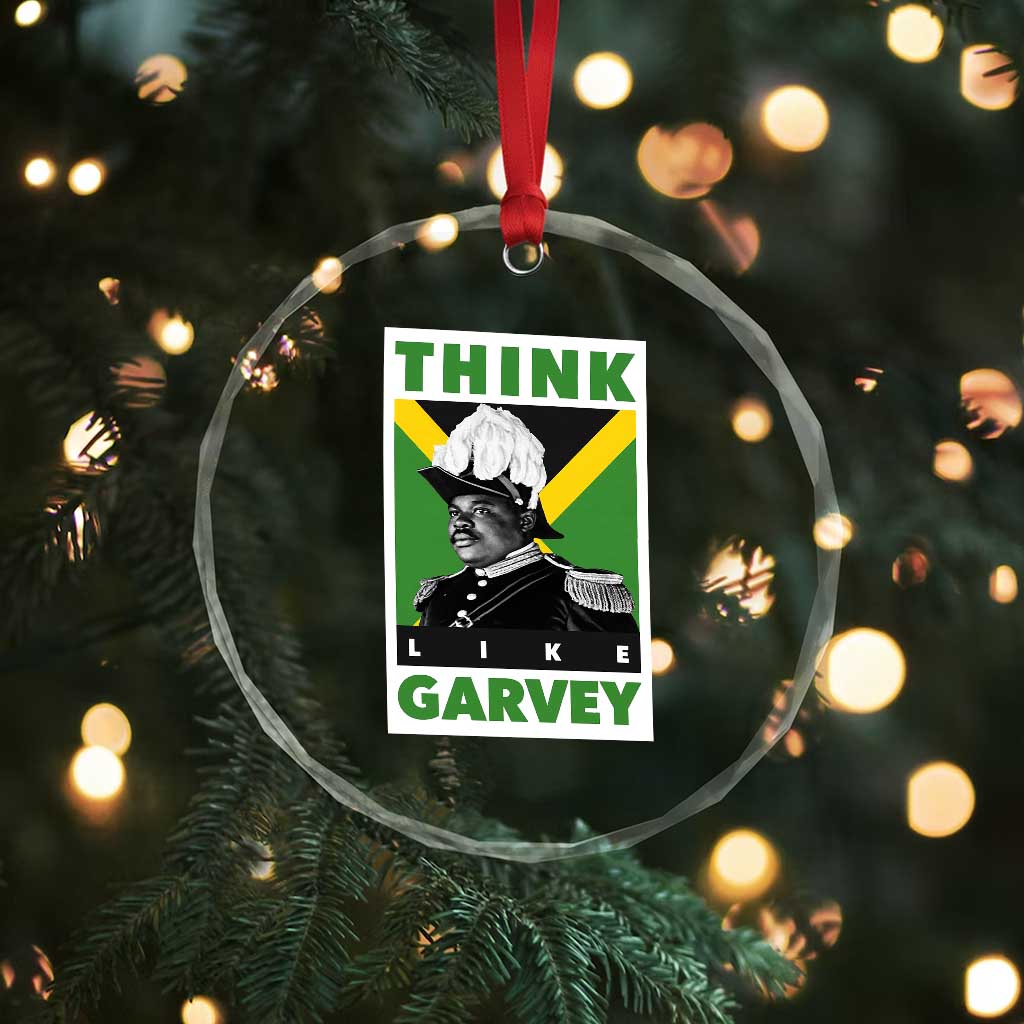 Pan Africanism Think Like Garvey Crystal Glass Ornament Marcus Garvey Jamaica Flag