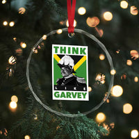 Pan Africanism Think Like Garvey Crystal Glass Ornament Marcus Garvey Jamaica Flag