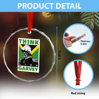 Pan Africanism Think Like Garvey Crystal Glass Ornament Marcus Garvey Jamaica Flag