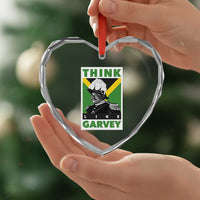 Pan Africanism Think Like Garvey Heart Crystal Glass Ornament Marcus Garvey Jamaica Flag