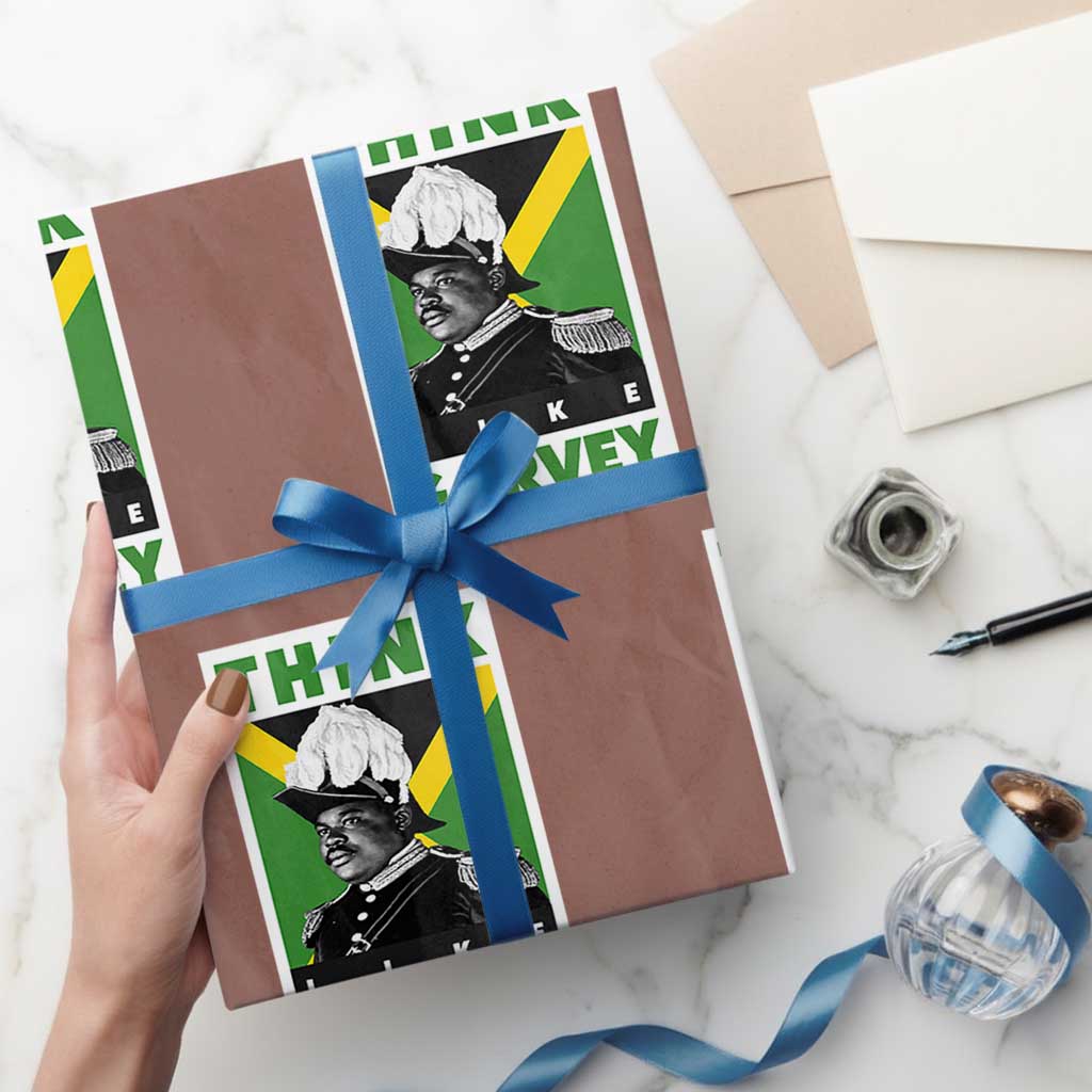 Pan Africanism Think Like Garvey Wrapping Paper Roll Marcus Garvey Jamaica Flag