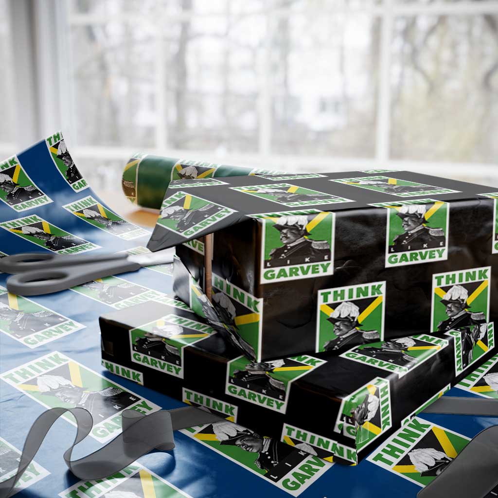 Pan Africanism Think Like Garvey Wrapping Paper Roll Marcus Garvey Jamaica Flag