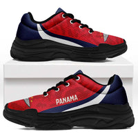 Panama 2026 Football Chunky Sneakers Vamos Los Canaleros Grunge Curve Stylized - Wonder Print Shop