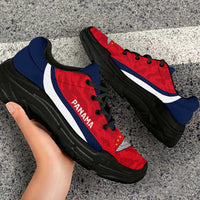 Panama 2026 Football Chunky Sneakers Vamos Los Canaleros Grunge Curve Stylized - Wonder Print Shop