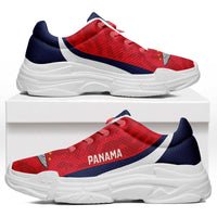 Panama 2026 Football Chunky Sneakers Vamos Los Canaleros Grunge Curve Stylized - Wonder Print Shop