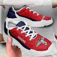 Panama 2026 Football Chunky Sneakers Vamos Los Canaleros Grunge Curve Stylized - Wonder Print Shop