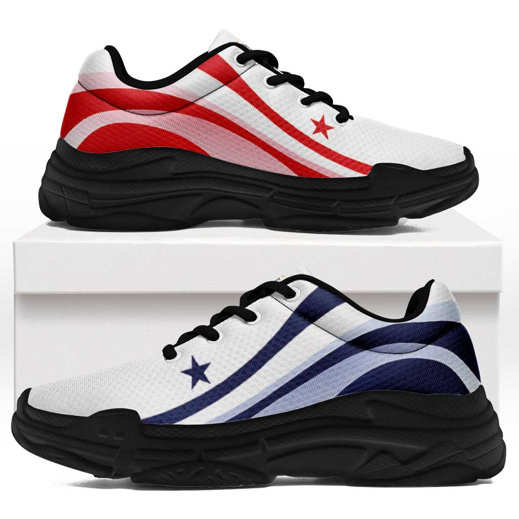 Panama Football Chunky Sneakers Flag-Inspired Curve Style