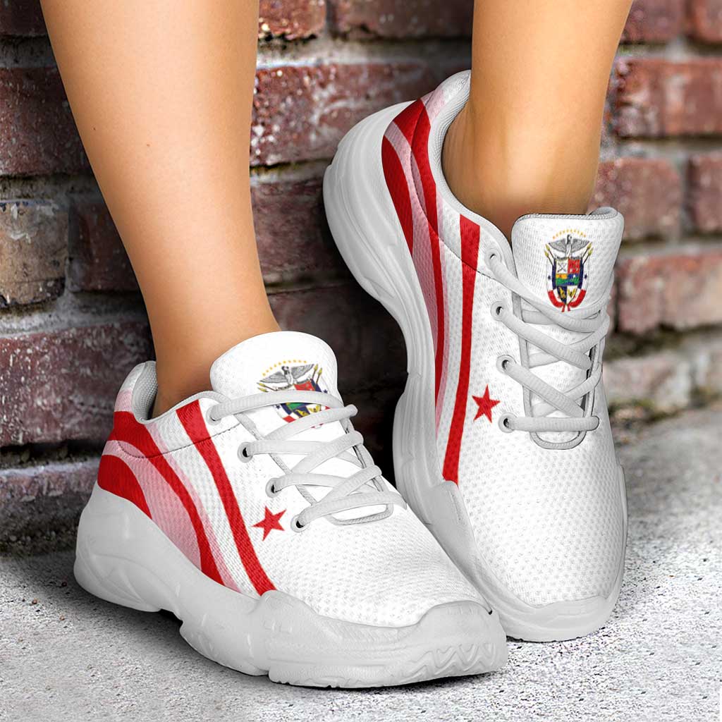 Panama Football Chunky Sneakers Flag-Inspired Curve Style