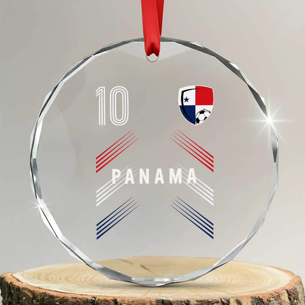 Panama Soccer Sports Graphic Number 10 Jersey Style Crystal Glass Ornament Proud Panamanian Football Fans Game Day Pride