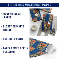 Panda Surfing Japanese Wrapping Paper Roll Vintage Great Wave Off Kanagawa Anime Kawaii - Wonder Print Shop
