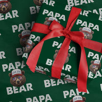 Papa Bear Father's Day Wrapping Paper Roll America 250th Anniversary USA Flag July 4th