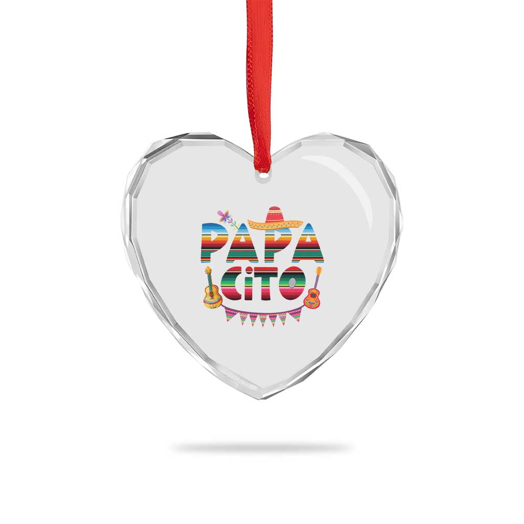 Papa Cito Heart Crystal Glass Ornament Mexican Dad Latino Fathers Day Gift