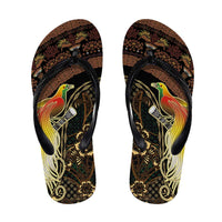 Papua New Guinea and Indonesia Batik Flip Flops Bird of Paradise with Tribal Batik Patterns