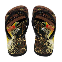 Papua New Guinea and Indonesia Batik Flip Flops Bird of Paradise with Tribal Batik Patterns