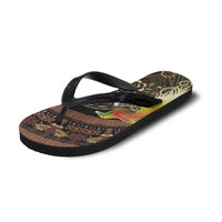 Papua New Guinea and Indonesia Batik Flip Flops Bird of Paradise with Tribal Batik Patterns