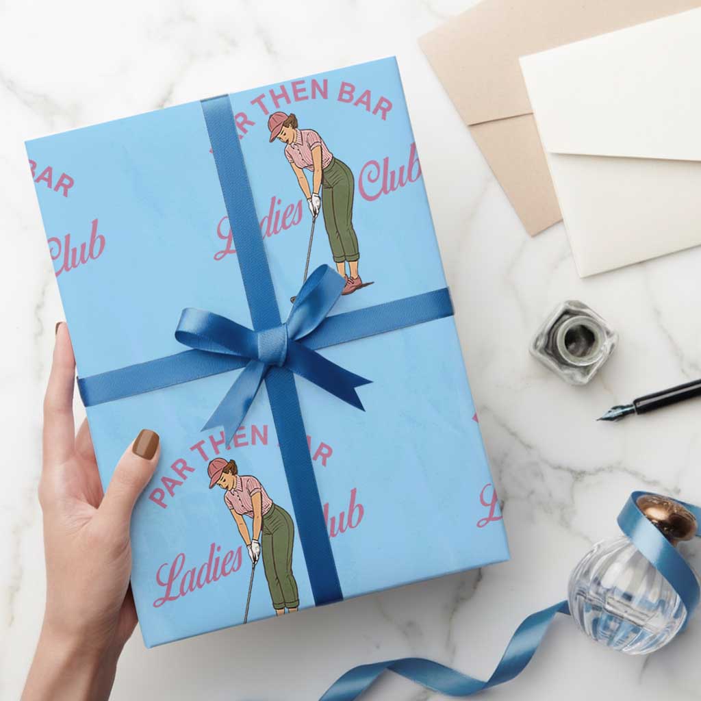Par Then Bar Ladies Club Vintage Wrapping Paper Roll Retro Womens Golfing 19th Hole Humor Preppy Country