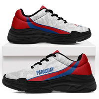 Paraguay 2026 Football Chunky Sneakers Los Guaranies Grunge Curve Stylized - Wonder Print Shop