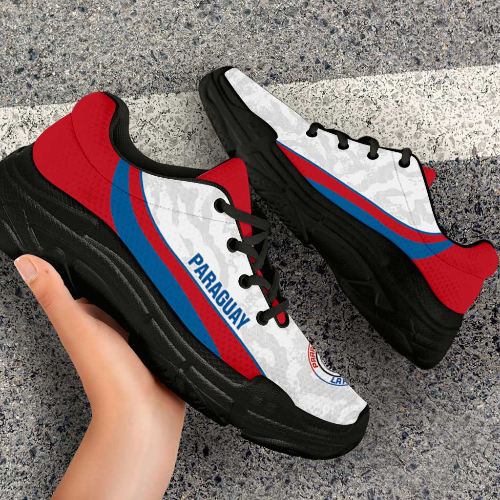 Paraguay 2026 Football Chunky Sneakers Los Guaranies Grunge Curve Stylized - Wonder Print Shop