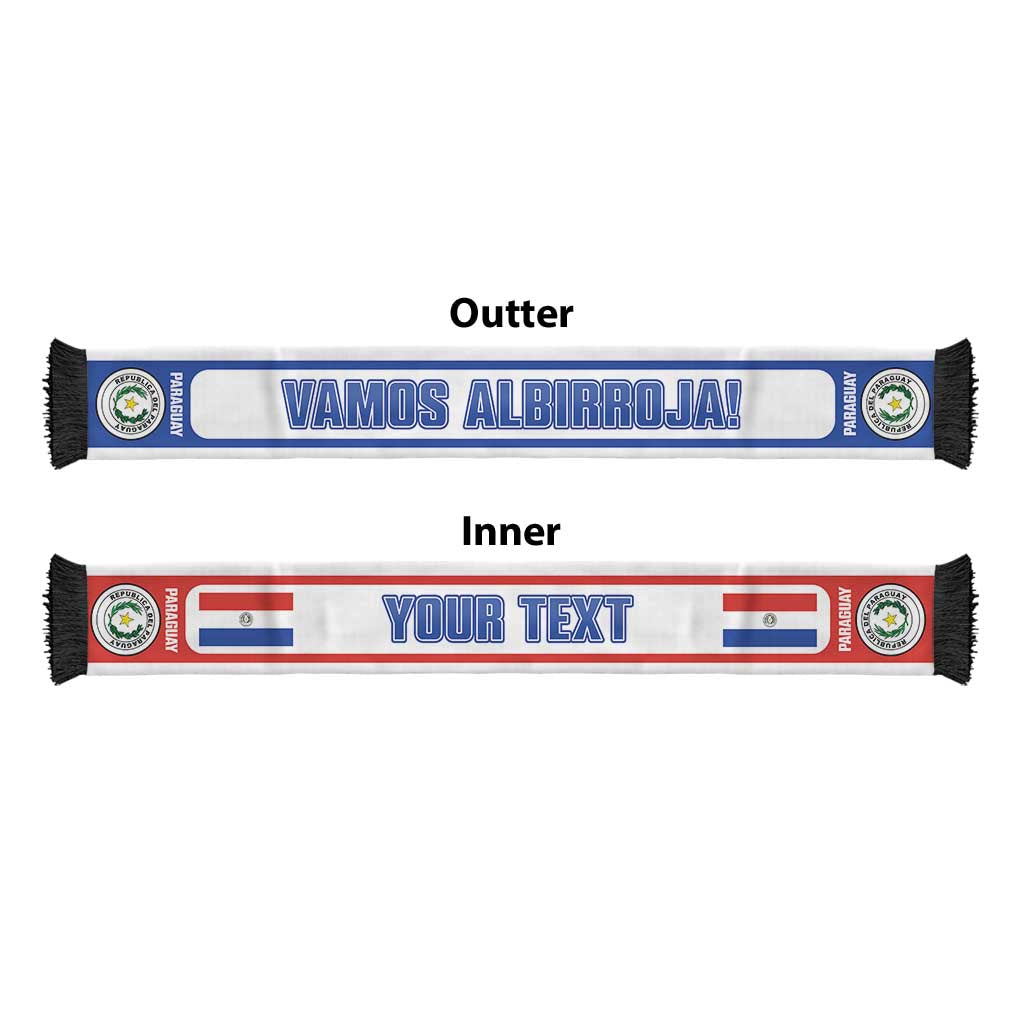 Paraguay 2026 Football Personalized Soccer Scarf Vamos La Albirroja
