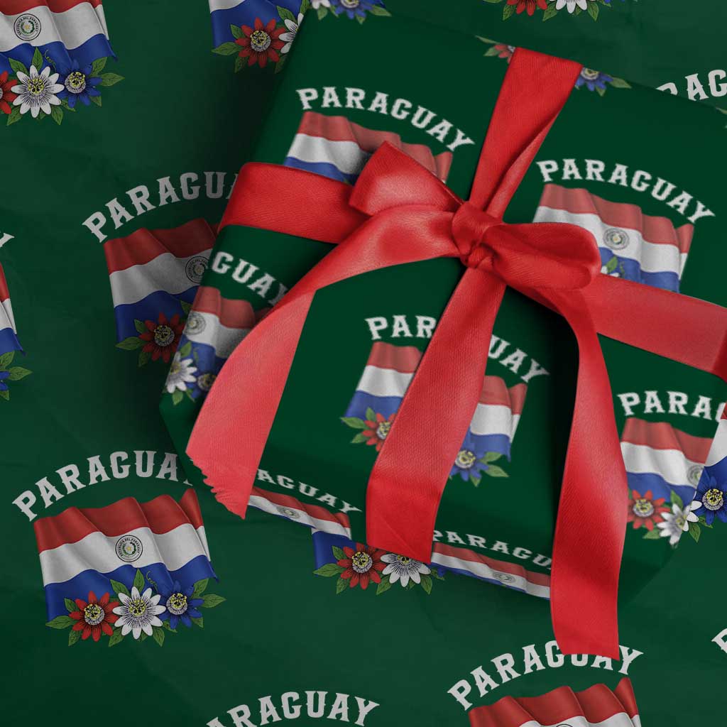Paraguay Flag Passion Flower Mburucuya Graphic Wrapping Paper Roll Paraguaya Hispanic Latino Heritage Cultura Pride