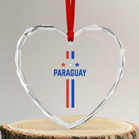 Paraguay Flag Soccer Jersey Style Graphic Heart Crystal Glass Ornament Patriotic Paraguaya Pride Football Fans Sports Spirit