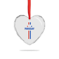 Paraguay Flag Soccer Jersey Style Graphic Heart Crystal Glass Ornament Patriotic Paraguaya Pride Football Fans Sports Spirit
