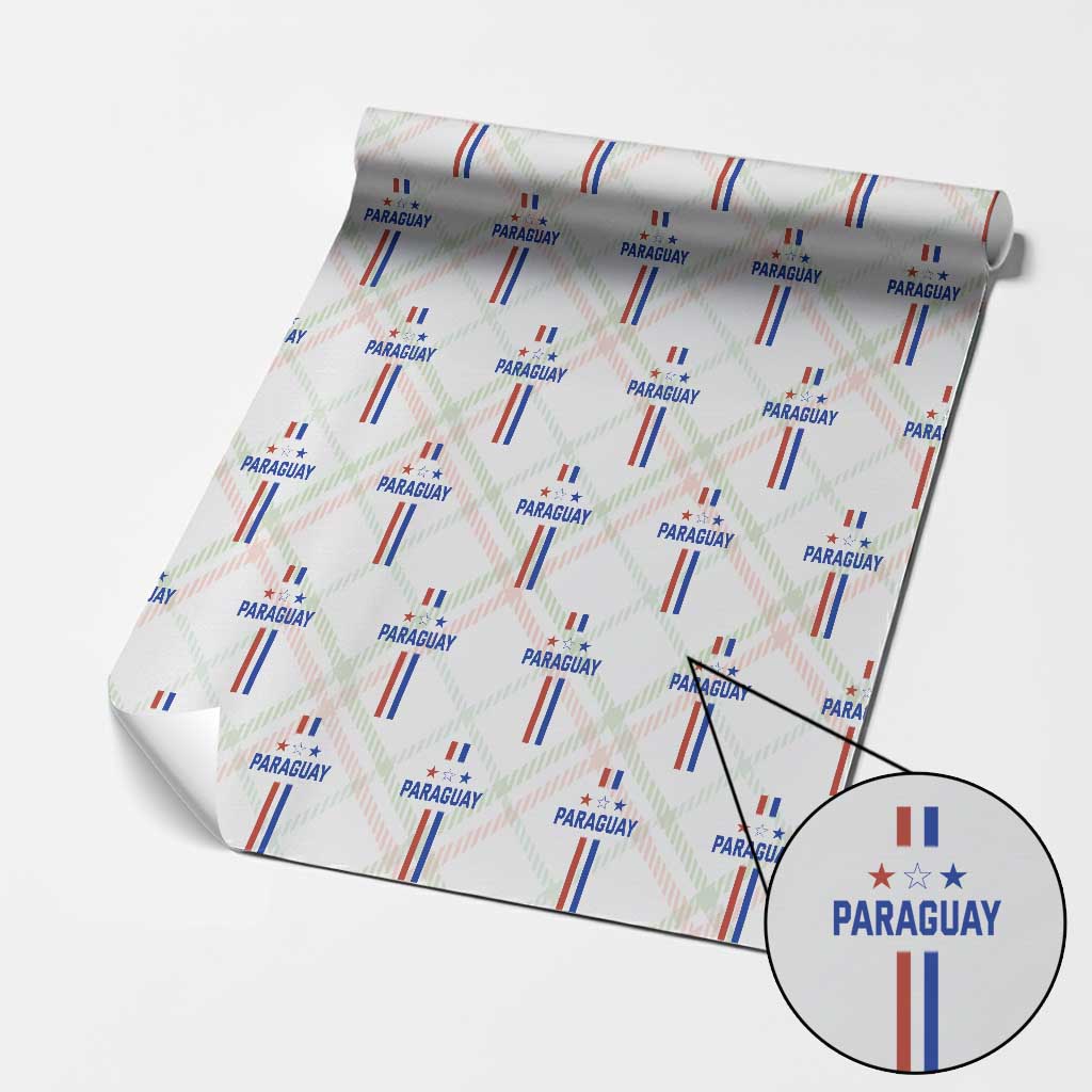 Paraguay Flag Soccer Jersey Style Graphic Wrapping Paper Roll Patriotic Paraguaya Pride Football Fans Sports Spirit