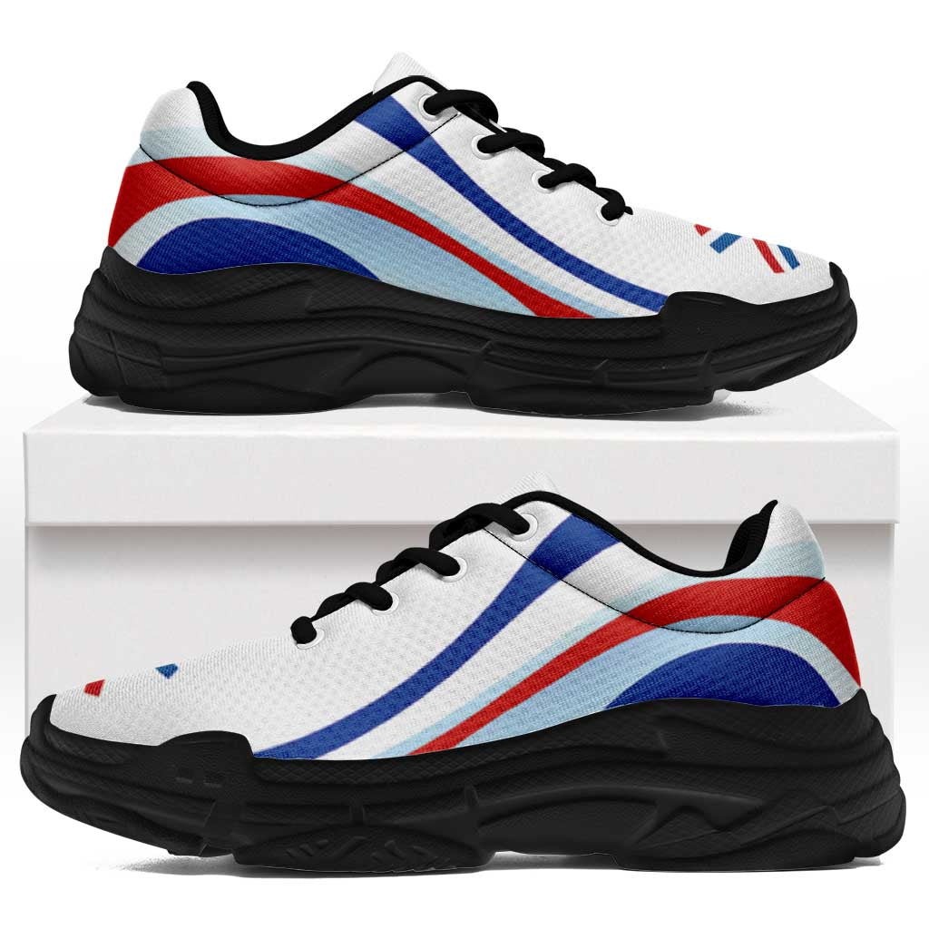 Paraguay Football Chunky Sneakers Flag-Inspired Curve Style