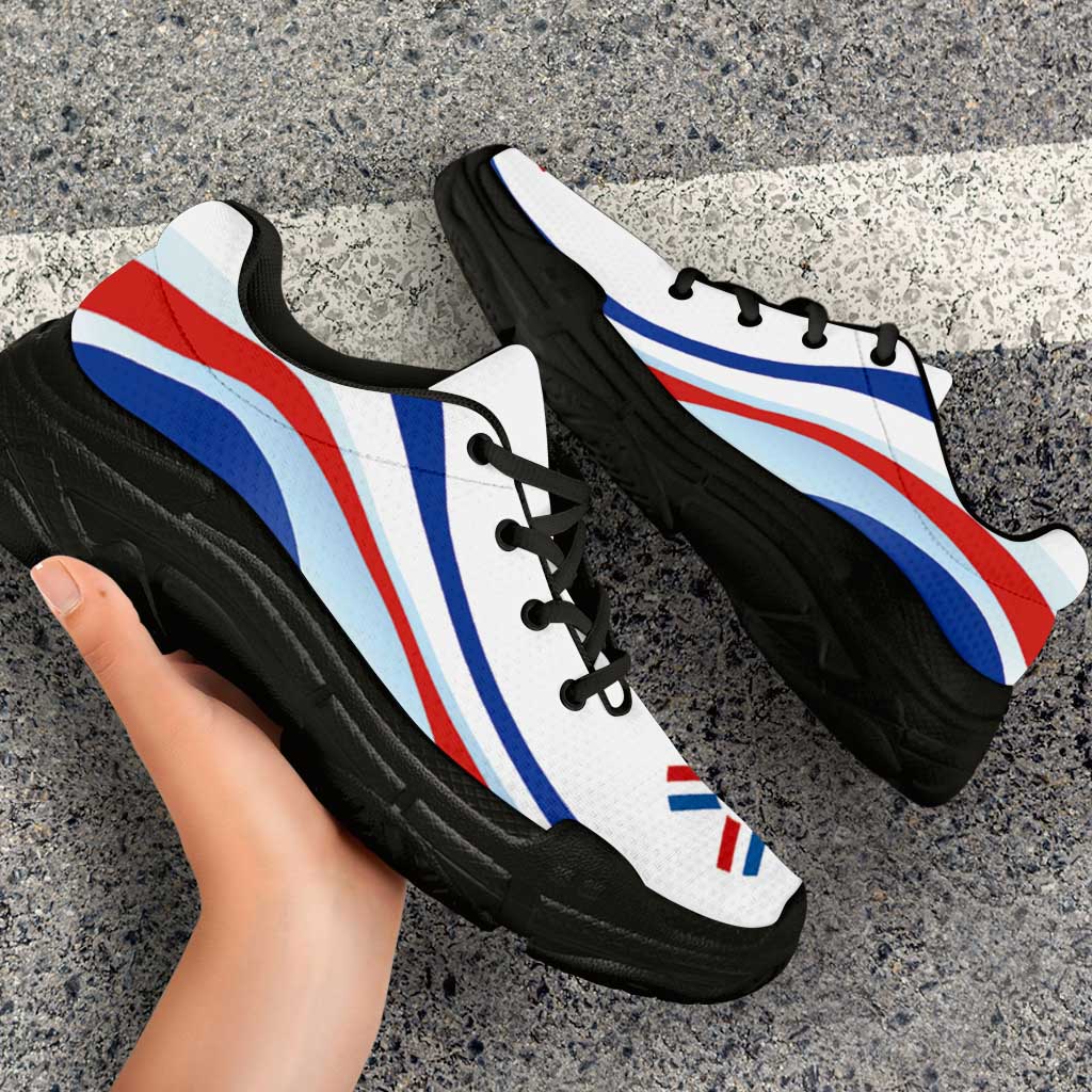 Paraguay Football Chunky Sneakers Flag-Inspired Curve Style