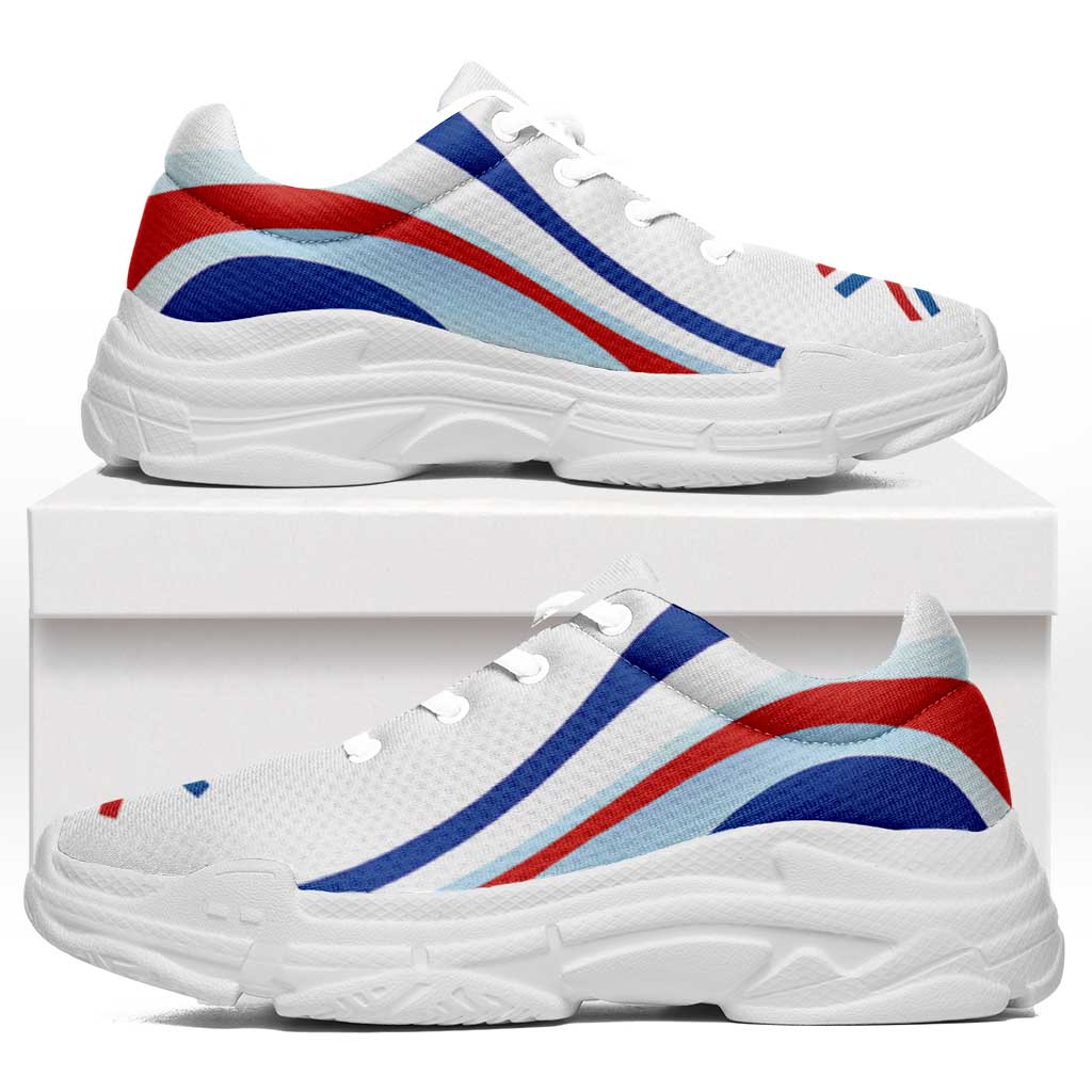 Paraguay Football Chunky Sneakers Flag-Inspired Curve Style