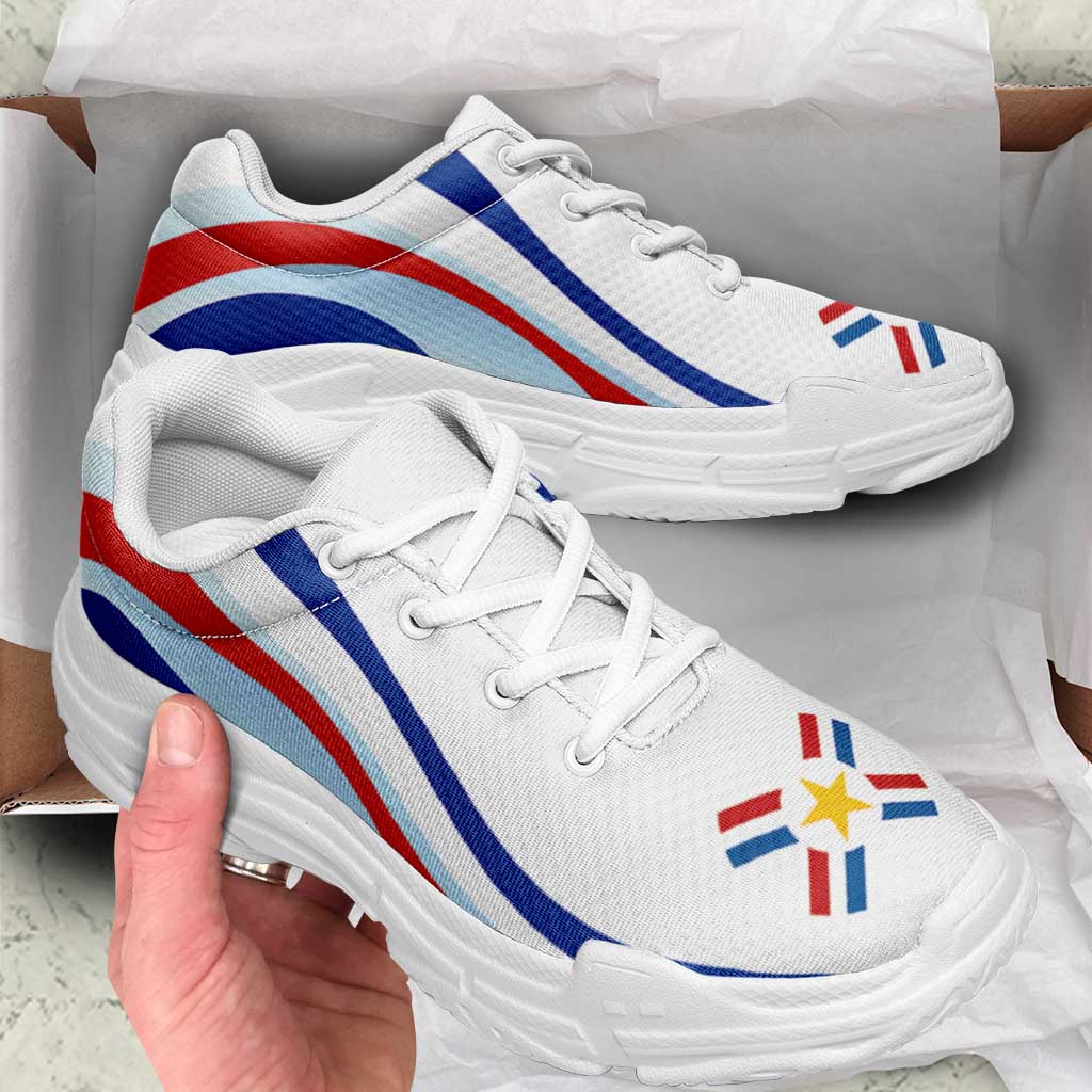 Paraguay Football Chunky Sneakers Flag-Inspired Curve Style